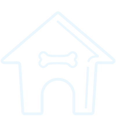 white dog house icon